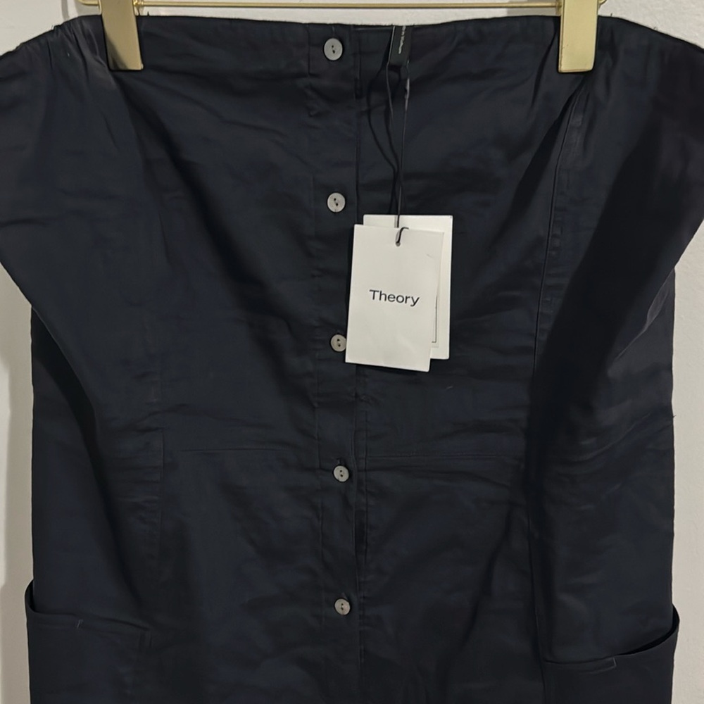 Theory Navy Button-Up Dress